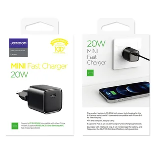 Joyroom szybka ładowarka sieciowa USB Typ C 20W Power Delivery Quick Charge 3.0 AFC czarna (L-P202) - Ładowarki do telefonów - miniaturka - grafika 5