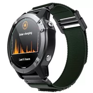 Akcesoria do smartwatchy - Opaska Pasek Bransoleta Nylon Hq Metal Garmin Fenix 3/5X/3Hr/5X Plus/6X/6X Pro/7X Army Green - miniaturka - grafika 1