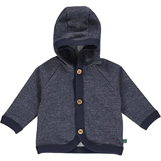 Bluzy i sweterki niemowlęce - Fred's World by Green Cotton Denim Sweat Hoodie Baby, granatowy., 80 - grafika 1