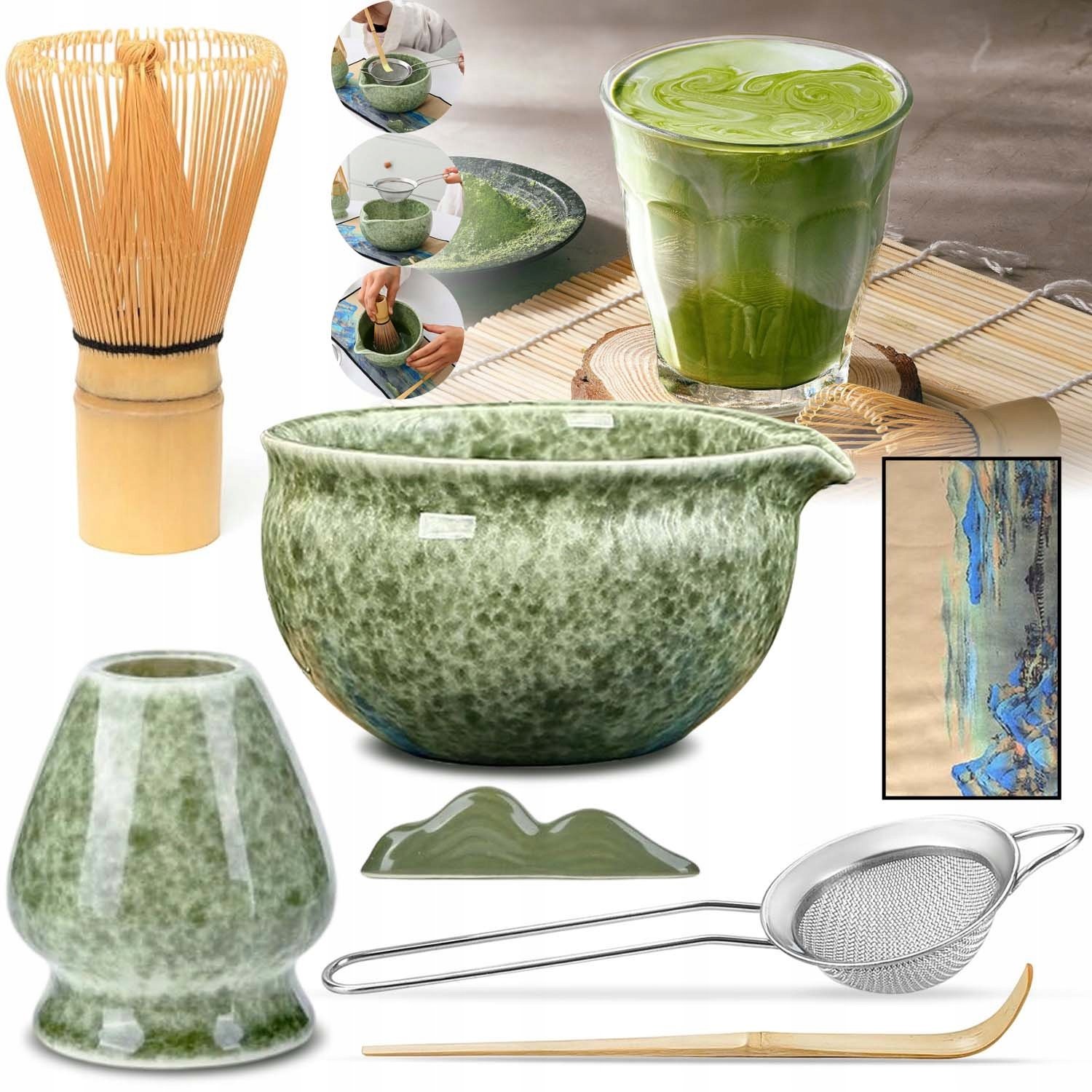 Zestaw Prezentowy Do Herbaty Matcha Tradycyjne Parzenie Matchy 7 Sztuk