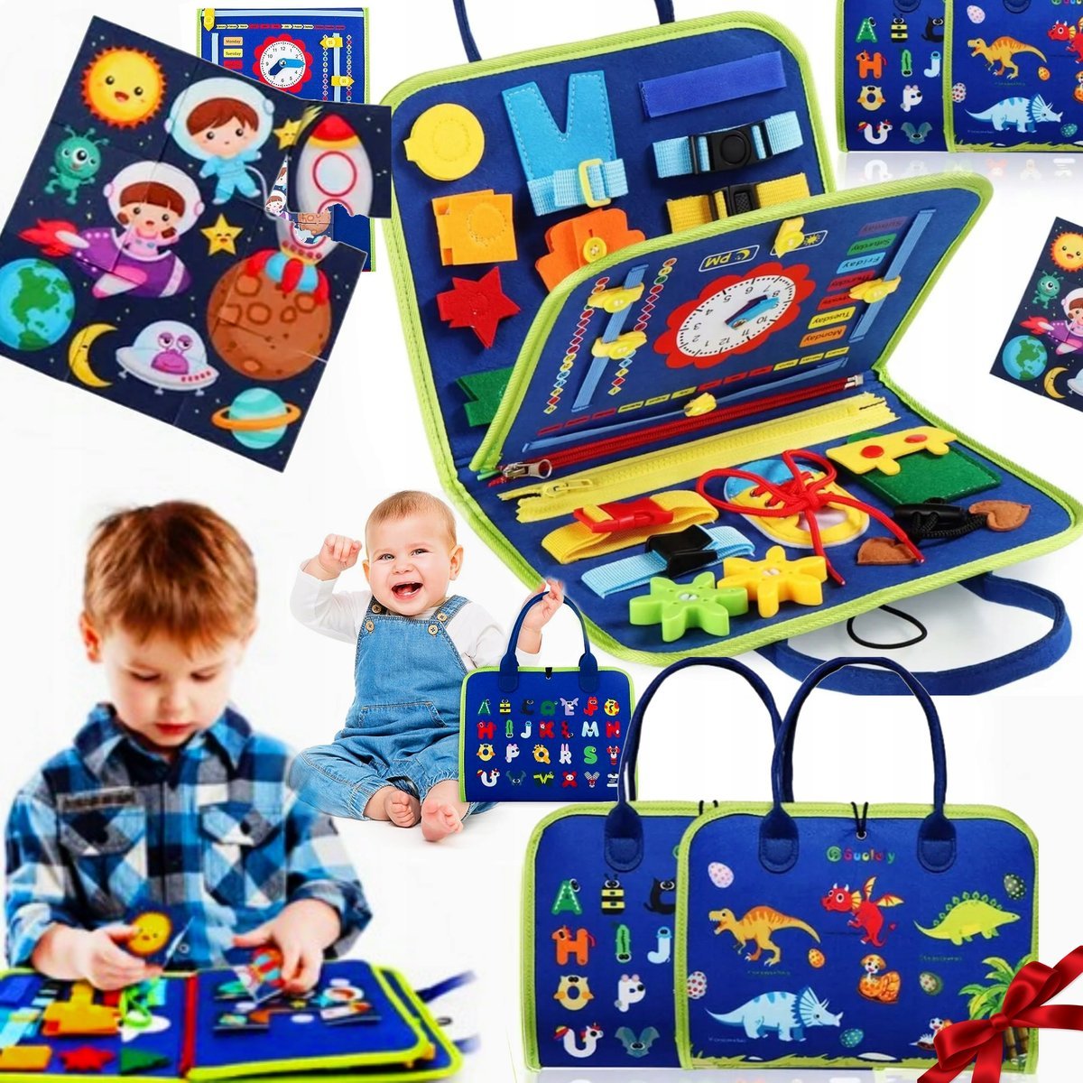 TABLICA ZABAW PREZENT DLA 2 3 LATKA XXL Montessori Sensoryczna Edukacyjna