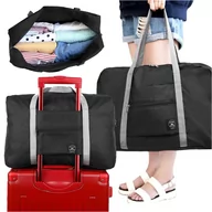 Torby sportowe - Torba podróżna sportowa na ramię męska damska na siłownie treningowa bagaż podręczny 48x32 materiałowa Alogy Sport Czarna - miniaturka - grafika 1