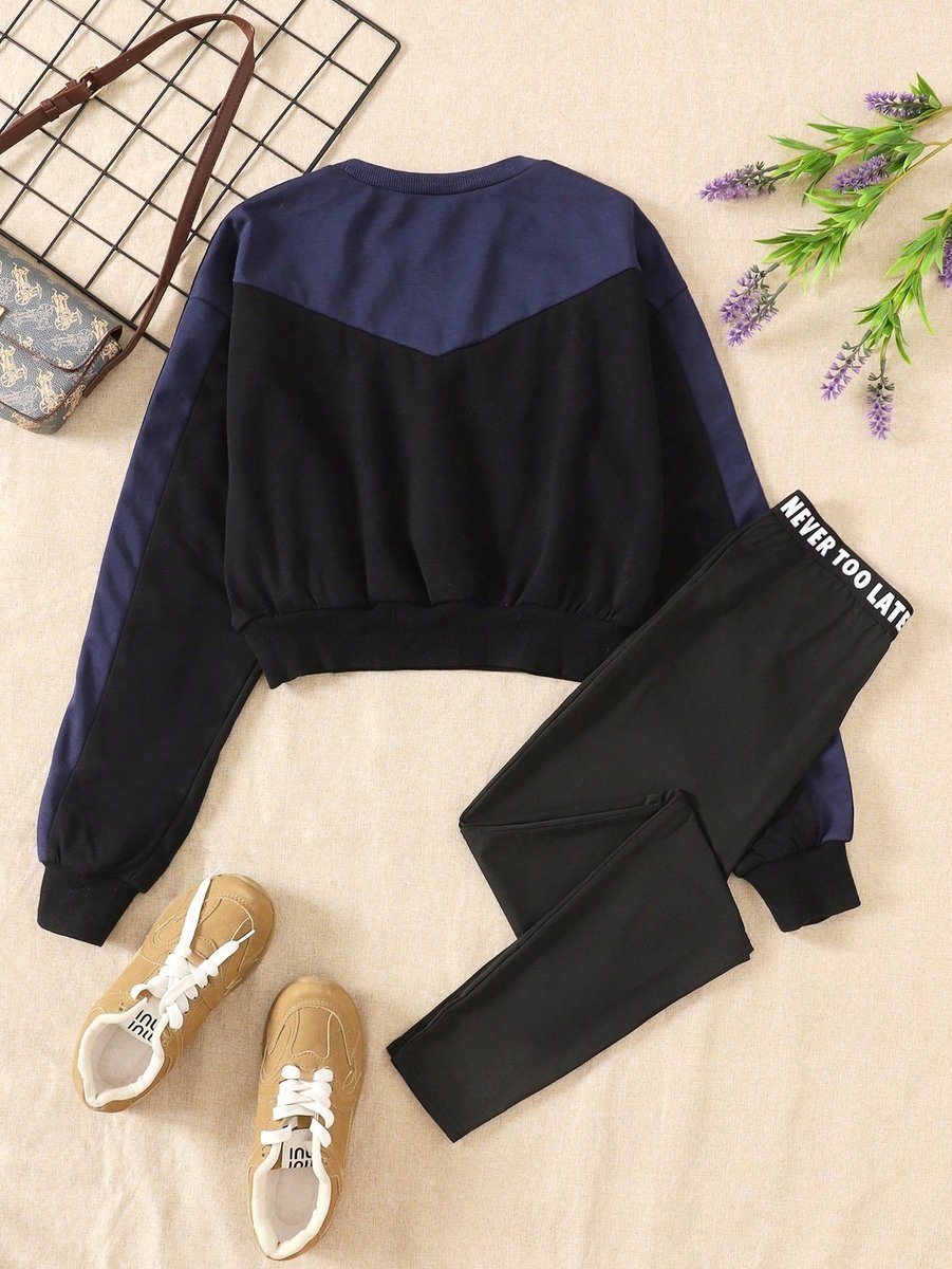 SHEIN CZARNE LEGGINSY DZIECIĘCE Z NAPISEM CZARNE 134-140CM 11LA