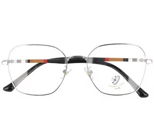 Okulary korekcyjne, oprawki, szkła - Damskie okulary Blue Light srebrne - grafika 1