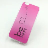 Etui i futerały do telefonów - Etui na telefon komórkowy Apple iPhone SE Etui ochronne Motif Slim Silicone TPU Be Happy Pink - miniaturka - grafika 1