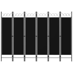 Parawan 6-panelowy, czarny, 240 x 180 cm - Parawany - miniaturka - grafika 1