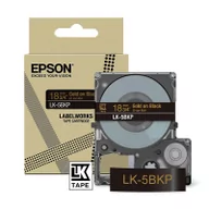 Taśmy do drukarek barwiące - Epson LK-5BKP taśma 18 mm, złoty na metalicznym czarnym, oryginalna - miniaturka - grafika 1