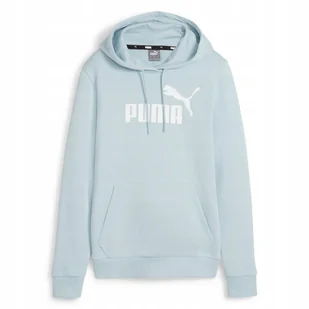 BLUZA damska PUMA Ess Logo DRESOWA z KAPTUREM KANGURKA Turkus XS - Bluzy damskie - miniaturka - grafika 1