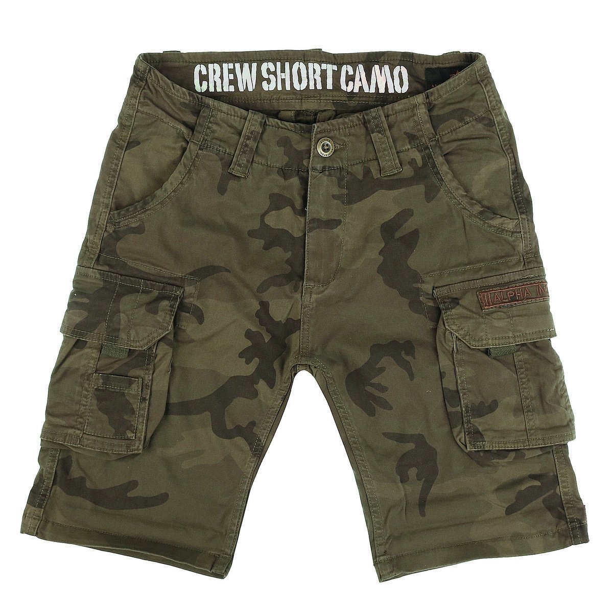 spodnie bojówki krótkie ALPHA INDUSTRIES - CREW SHORT DARK OLIVE CAMO-32