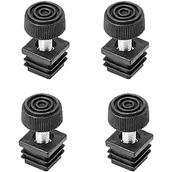 Zawiasy, okucia i inne akcesoria - Zestaw 4 nóżek poziomujących do nóg krzeseł - 20 x 20 mm - końcówki gwintowane M8 - czarne - miniaturka - grafika 1