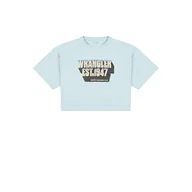 Koszulki i topy damskie - Wrangler Damska koszulka Boxy Tee, NIEBIESKI, XL - miniaturka - grafika 1