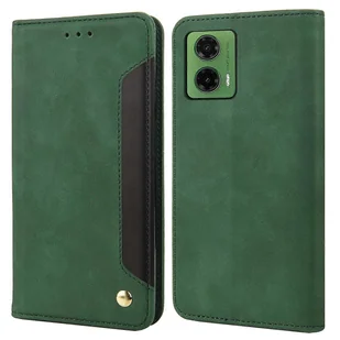 Dla Motorola Moto G35 5G Case PU Skórzany odporny na wstrząsy portfel ochronny Pokrowiec na telefon - zielony Wielobarwny Green - Portfele - miniaturka - grafika 1