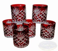 Szklanki - Rubinowe kryształowe szklanki do whisky 280ml Ananas 6 sztuk - miniaturka - grafika 1