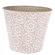 Donice - Osłonka metalowa na doniczkę Farisa beżowy, 16 x 13,5 cm - miniaturka - grafika 1