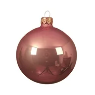 Bombki - Bombka szklana błyszcząca różowa 8 cm 6 sztuk - miniaturka - grafika 1