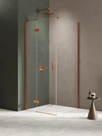Kabiny prysznicowe - Kabina prysznicowa uchylna lewa kolor miedziany 90x90 cm K-4598 New Trendy Nesta Copper Brushed - miniaturka - grafika 1