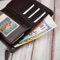 Portfele - Paolo Peruzzi Duży portfel damski ciemnobrązowy handmade z ochroną RFID AY-08-BR - miniaturka - grafika 1