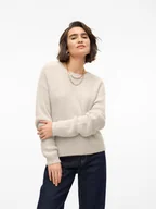 Swetry damskie - Vero Moda Sweter w kolorze beżowym - miniaturka - grafika 1