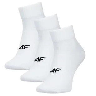 Skarpety casual za kostkę męskie (ZESTAW 3 szt.) 4F 4FWMM00USOCM440-10S Biały Roz. 43-46 - Skarpetki męskie - miniaturka - grafika 1