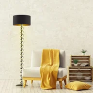 Lampy stojące - Srebrna lampa podłogowa z ozdobnymi kulami GIZA GOLD - miniaturka - grafika 1