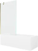 Wanny - Mexen Cubik wanna prostokątna 170 x 70 cm z obudową i parawanem 1-skrzydłowym 100 cm, transparent, złoty - 550317070X9510000050 - miniaturka - grafika 1
