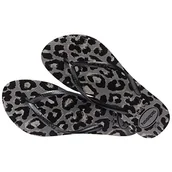 Klapki i japonki damskie - Havaianas Slim Zwierzęta, klapki damskie, Stal szara, 33-34 EU - miniaturka - grafika 1