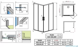 Radaway Idea White Kdd kabina 100x80cm szkło przejrzyste 387062-04-01L/387061-04-01R - Kabiny prysznicowe Radaway Idea White Kdd kabina 100x80cm szkło przejrzyste 387062-04-01L/387061-04-01R - Kabiny prysznicowe - miniaturka - grafika 2