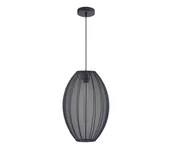 Lampy sufitowe - Żyrandol na lince KAREI 1xE27/20W/230V śr. 30 cm czarne - miniaturka - grafika 1