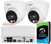 Rejestratory do monitoringu - Kompletny Zestaw Monitoringu Ip 4Mpx Dahua Z Możliwością Rozbudowy Do 4 Kamer 2 X Kamera Ip 4Mpx Full-Color / Rejestrator Ip 4Ch Poe / Dysk Hdd 1Tb .. - miniaturka - grafika 1