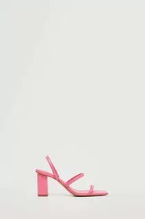 Sandały damskie - Mango sandały damskie kolor różowy na słupku - grafika 1
