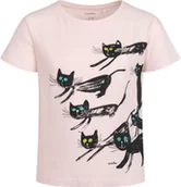 Bluzki dla dziewczynek - T-shirt z krótkim rękawem dla dziewczynki, z kotami, różowy 3-8 lat - miniaturka - grafika 1