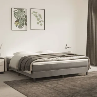 vidaXL Materac kieszeniowy, jasnoszary, 160x200x20 cm, aksamit - Materace - miniaturka - grafika 1