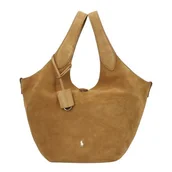 Torebki damskie - POLO RALPH LAUREN Polo Play Torba na ramię Skórzany 39.5 cm beżowy - miniaturka - grafika 1