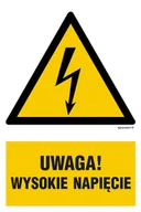 Tablice BHP - HA016 UWAGA WYSOKIE NAPIĘCIE, FN - FOLIA SAMOPRZYLEPNA; (150X225MM) - miniaturka - grafika 1