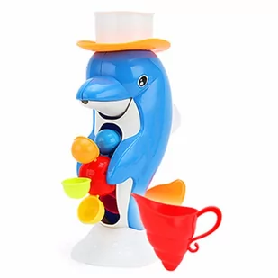 Zabawka do kąpieli delfin z lejkiem i młynkiem KX7539 - Zabawki do kąpieli - miniaturka - grafika 1