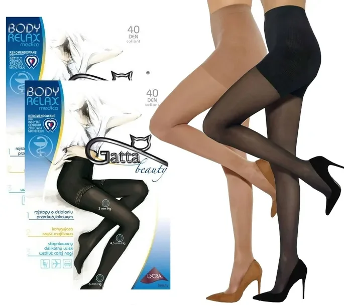Zestaw Rajstopy Modelujące Gatta Body Relax Medica 40 Den Nero/daino 4-l