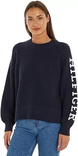 Tommy Hilfiger Damski sweter rozpinany Hilfiger C-NK, pustynne niebo, XL, Pustynne niebo, XL - Swetry damskie - miniaturka - grafika 1