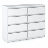 Komody - Komoda Biała z 8 Szufladami 120 CM Szafka Rtv Meble Do Salonu Sypialni Loft - miniaturka - grafika 1