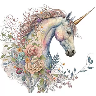 Naprasowanka Jednorożec kwiaty art sztuka 7 - Pasmanteria Naprasowanka Jednorożec kwiaty art sztuka 7 - Pasmanteria - miniaturka - grafika 1