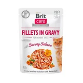 Mokra karma dla kotów - Brit Care Cat Fillets in gravy savory salmon 85 g filety łososia w sosie - miniaturka - grafika 1