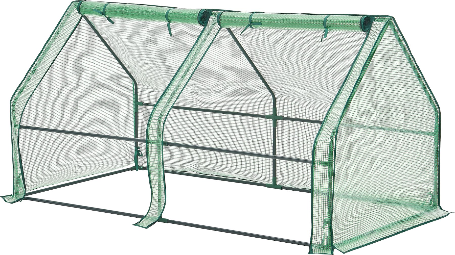 Mini szklarnia Nissewaard 180x90x90cm szklarnia foliowa na zewnątrz Szklarnia z zamkiem błyskawicznym i 2 oknami Siatkowa folia Zielona