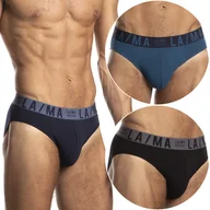Majtki męskie - Slipy męskie BAWEŁNIANE 3-PAK dopasowane majtki LAMA 1047SD - XXL - miniaturka - grafika 1