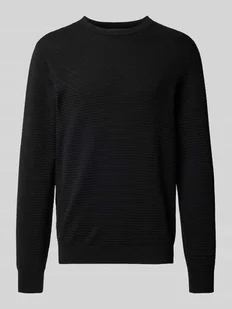 Sweter z dzianiny z prążkowanymi wykończeniami - Swetry męskie - miniaturka - grafika 1