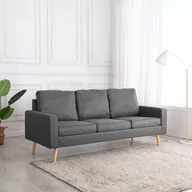 Sofy i kanapy - vidaXL 3-osobowa sofa, jasnoszara, tapicerowana tkaniną - miniaturka - grafika 1