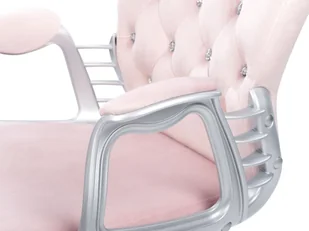 Fotel biurowy, krzesło biurowe Krzesło biurowe regulowane welurowe różowe z kryształkami PRINCESS - Fotele i krzesła biurowe - miniaturka - grafika 9