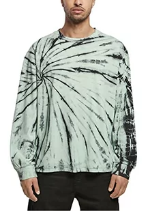 Urban Classics Męski t-shirt Boxy Tye Dye Ls, Black/Ghostgreen, S - Koszulki męskie - miniaturka - grafika 1