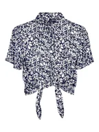 Bluzki damskie - Vero Moda Bluzka "Menny" w kolorze granatowo-białym - miniaturka - grafika 1