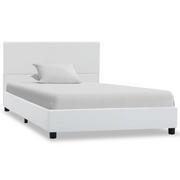 Łóżka - vidaXL Rama łóżka z podnośnikiem, biała, sztuczna skóra, 100 x 200 cm - miniaturka - grafika 1