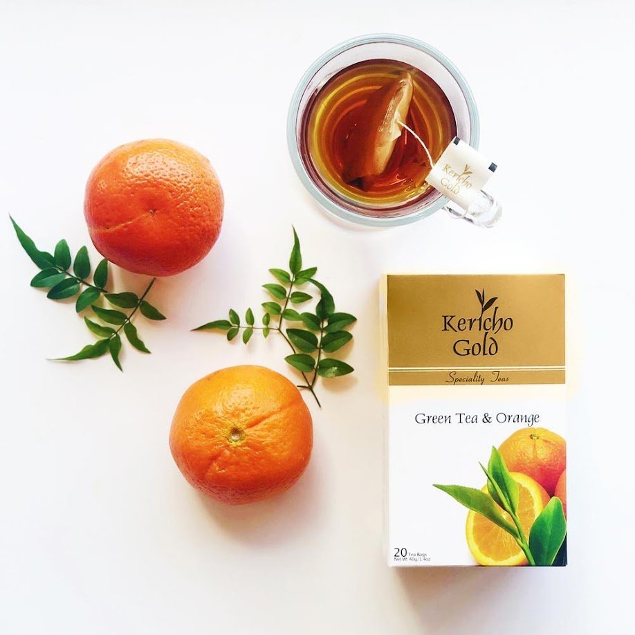 Herbata zielona Kericho Gold z Pomarańczą cytrusowa 20 torebek 40 g Premium