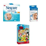 Apteczki i materiały opatrunkowe - Zestaw Nexcare ColdHot Therapy Pack Mini Zimno-ci + Steri Strip beżowe 6x75mm - 6 (2x3) sztuki + Karty Memo Mickey Mouse - miniaturka - grafika 1